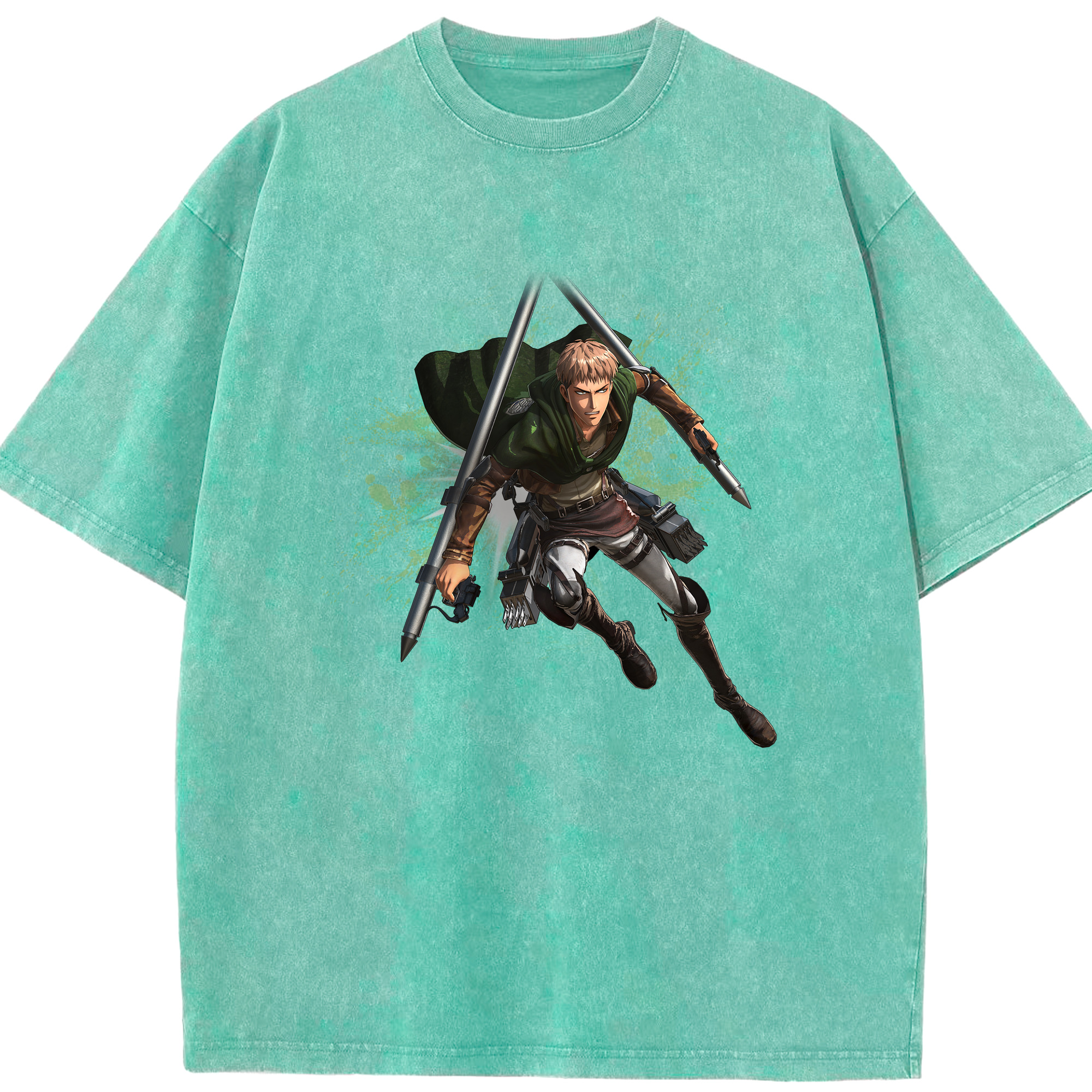 （画像用） 進撃の巨人 ジャン・キルシュタイン Attack on Titan Jean Kirstein 綿100% ヴィンテージ風 半袖Tシャツ（フロントプリント）